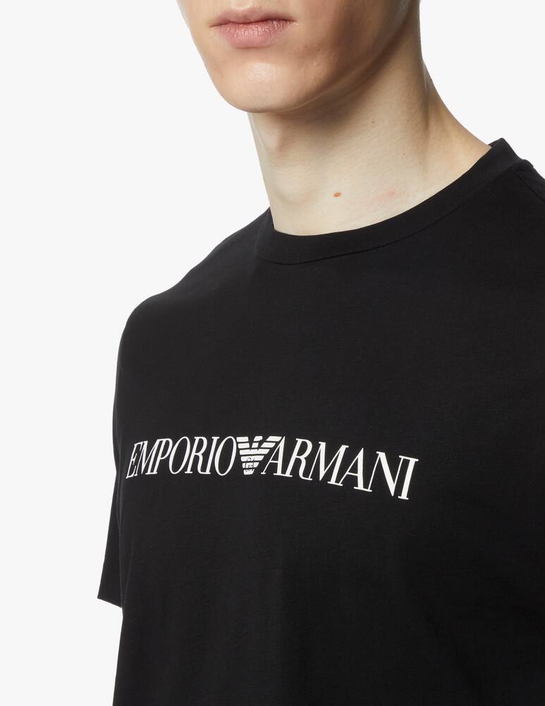 rinascente Emporio Armani Maglietta girocollo logo scritta centro - nero