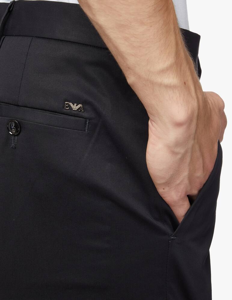 rinascente Emporio Armani Bright cotton gabardine chino pant - blue