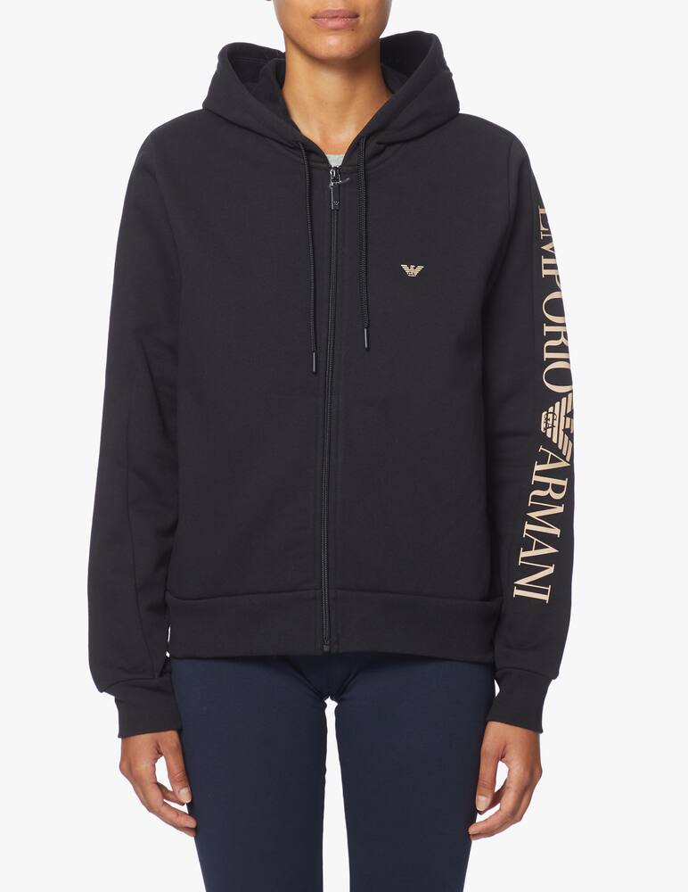 rinascente Emporio Armani Felpa in cotone con cappuccio e cerniera 