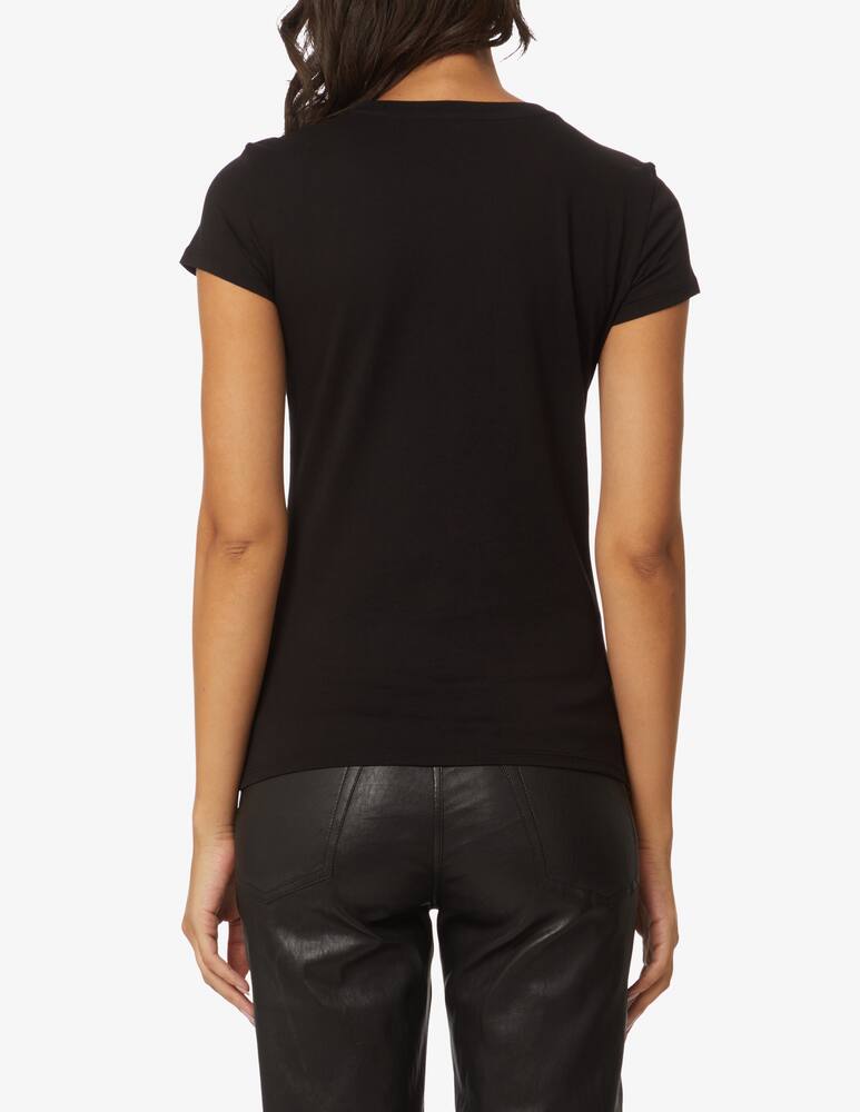 rinascente Armani Exchange Long sleeved cotton tee with studded logo - Black