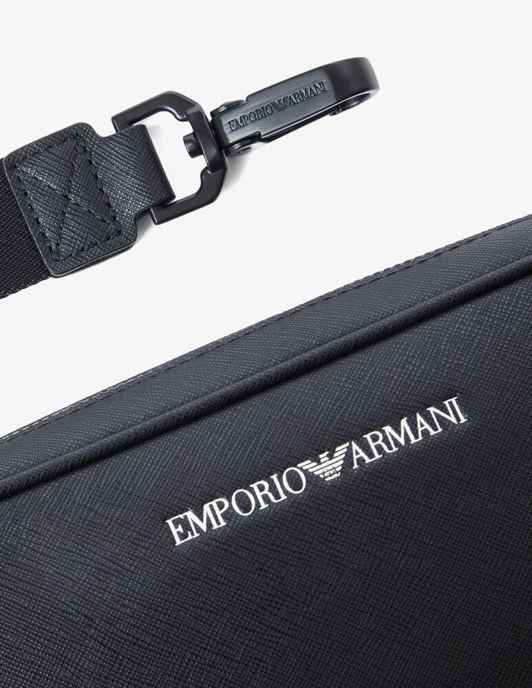 rinascente Emporio Armani Regenerated saffiano beauty case - black