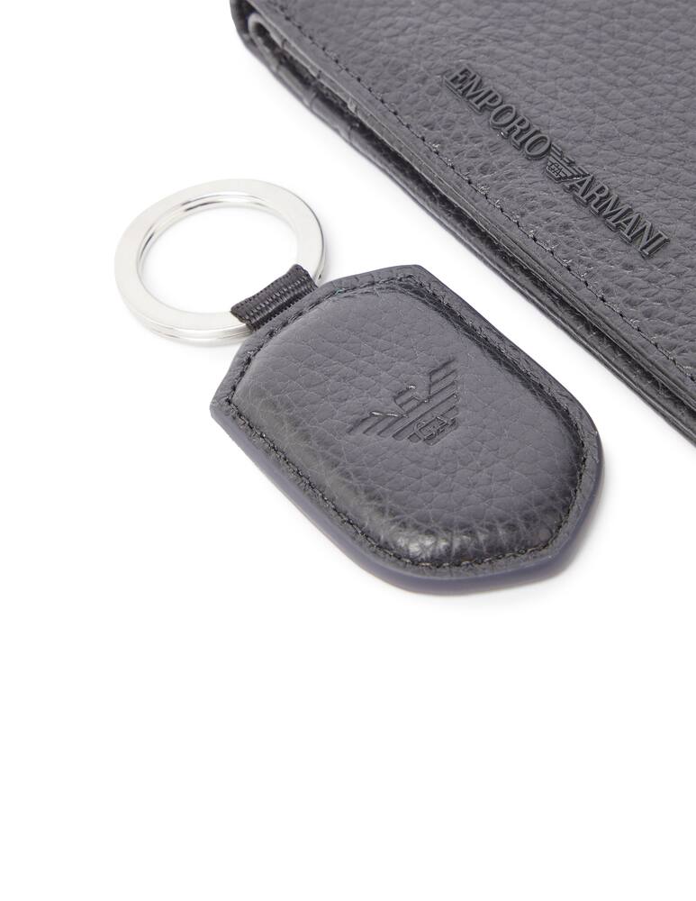 rinascente Emporio Armani Set portafoglio e portachiavi in pelle
