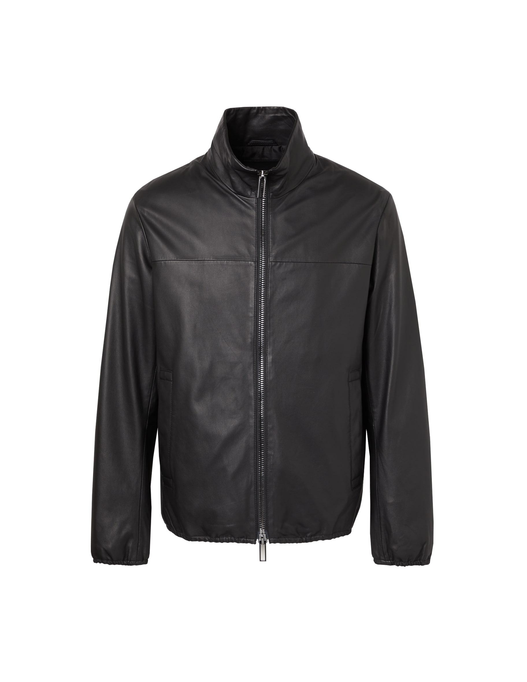 Shop Emporio Armani Biker leather jacket on Rinascente