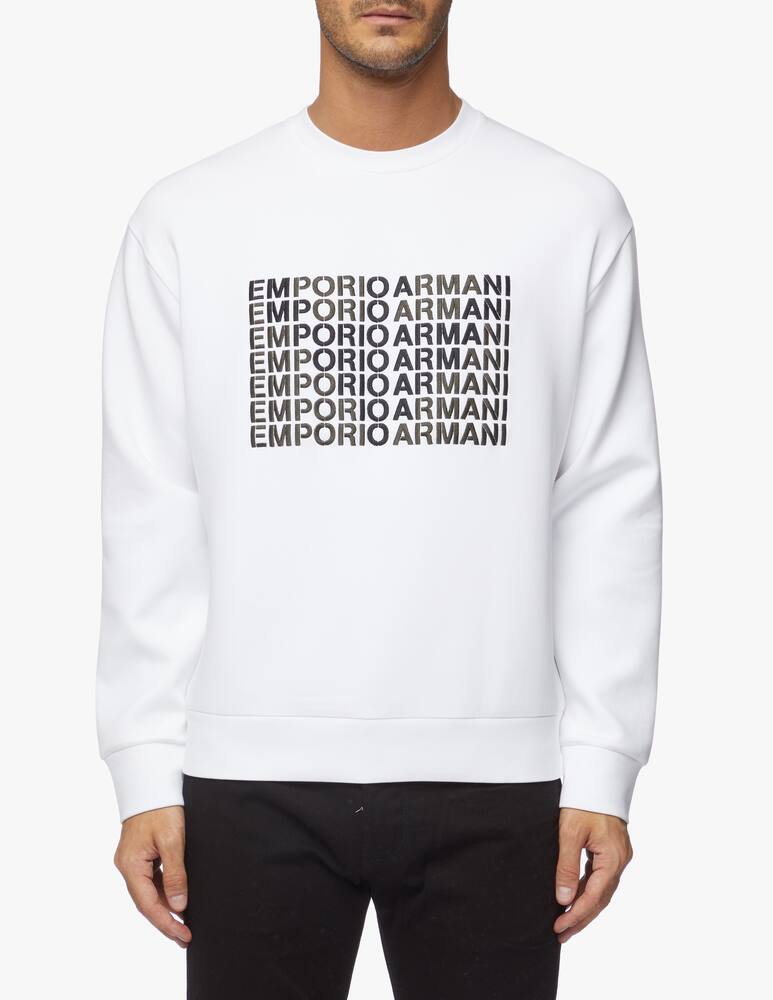 rinascente Emporio Armani Logo lettering embroidery roundneck sweatshirt