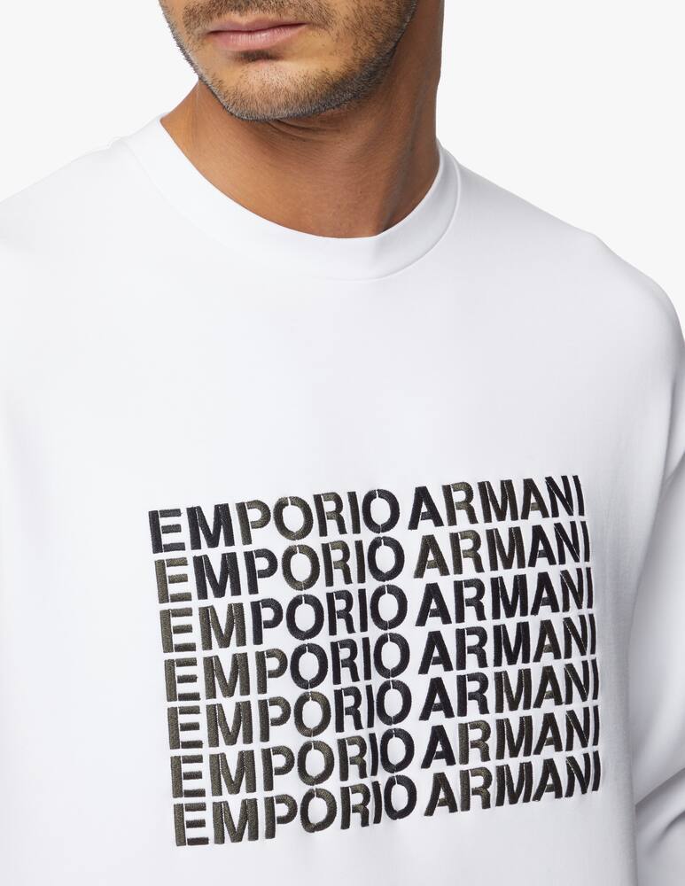 rinascente Emporio Armani Logo lettering embroidery roundneck sweatshirt