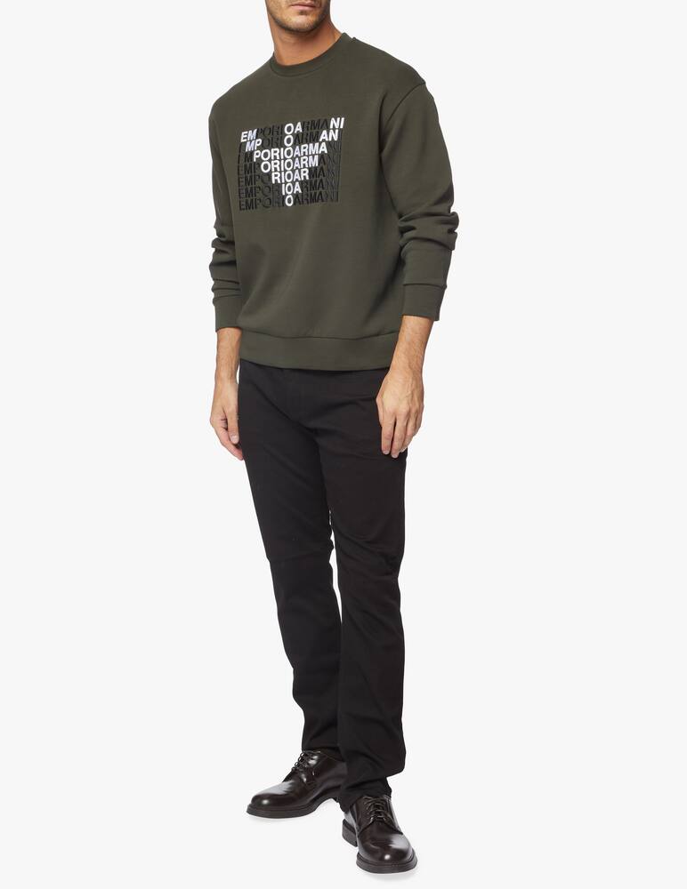 rinascente Emporio Armani Felpa girocollo logo scritta ricamo