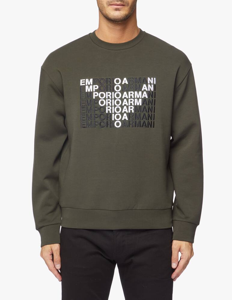 rinascente Emporio Armani Felpa girocollo logo scritta ricamo