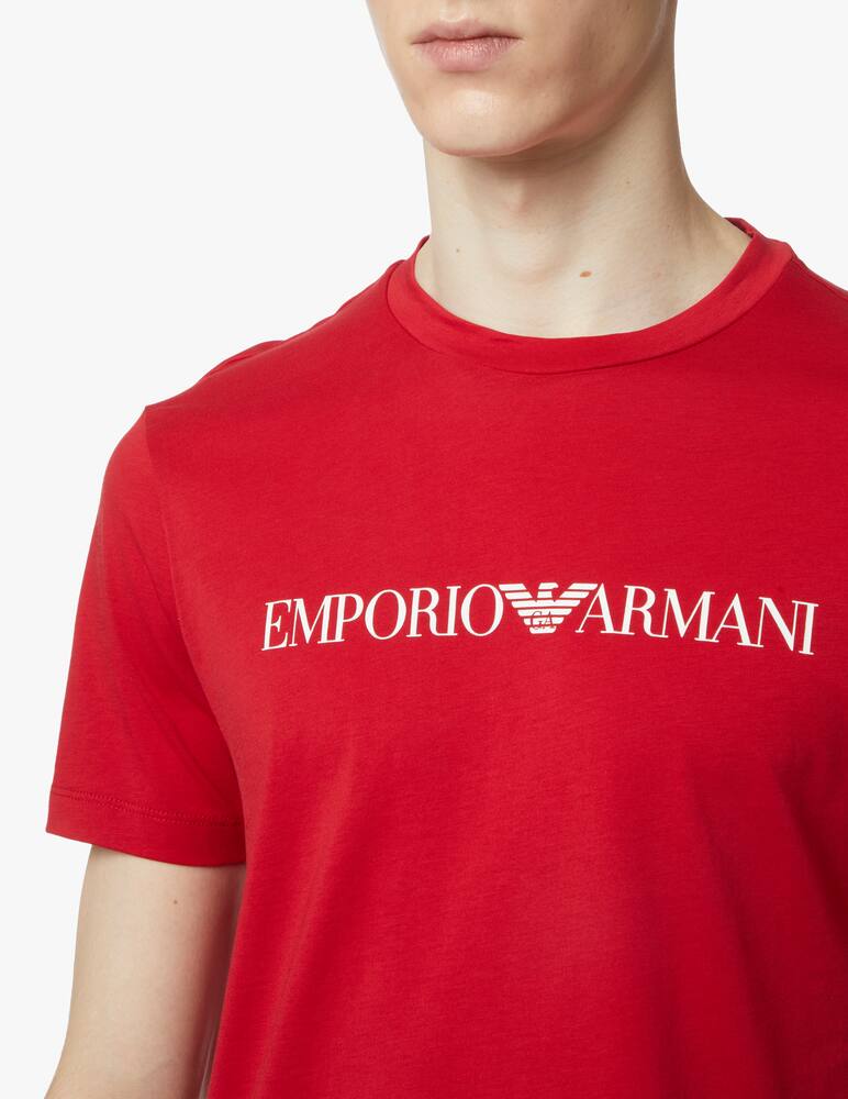 rinascente Emporio Armani Chest lettering logo t-shirt - red