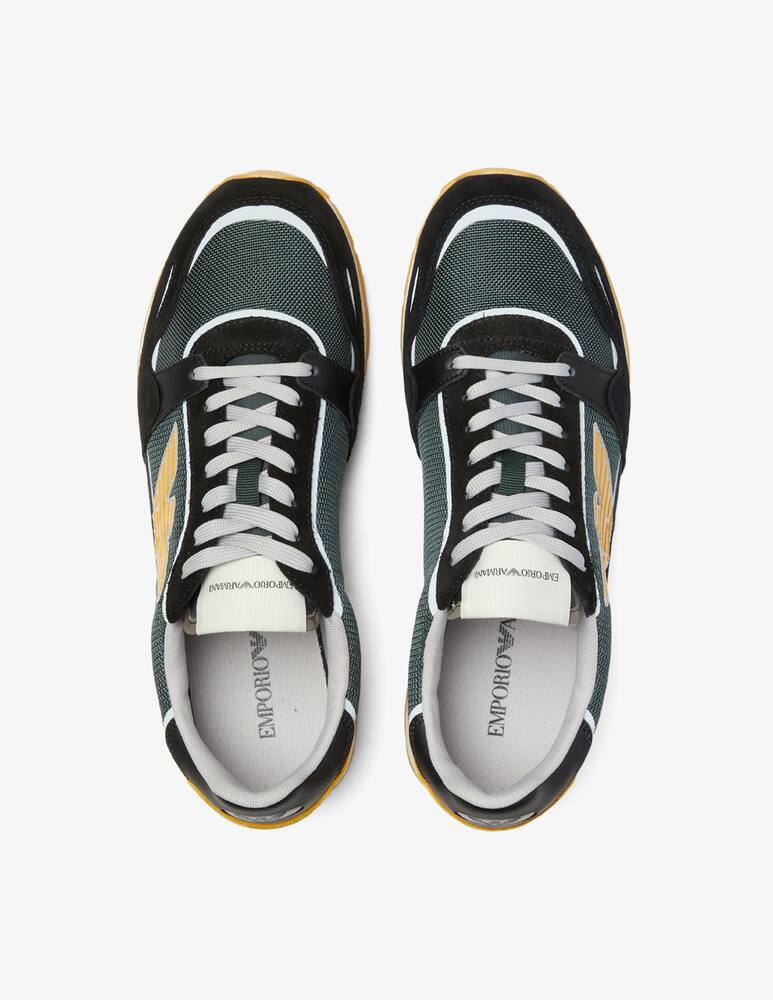 rinascente Emporio Armani Running suede mesh sneakers 