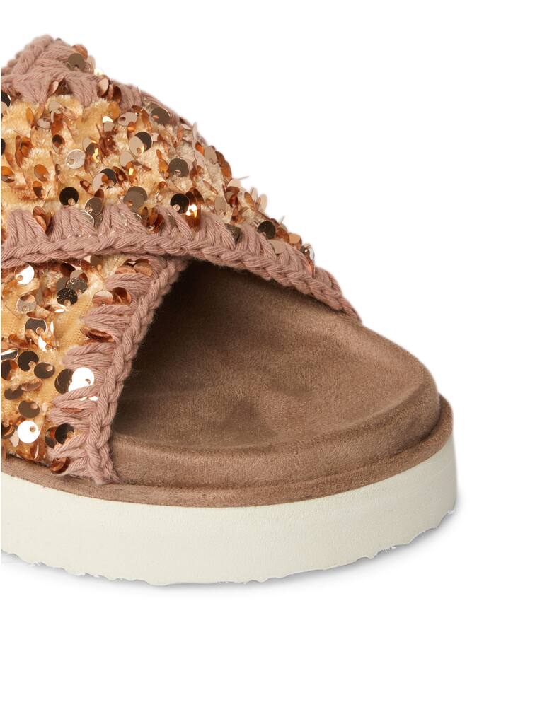rinascente Mou Sandali platform incrociati con paillettes