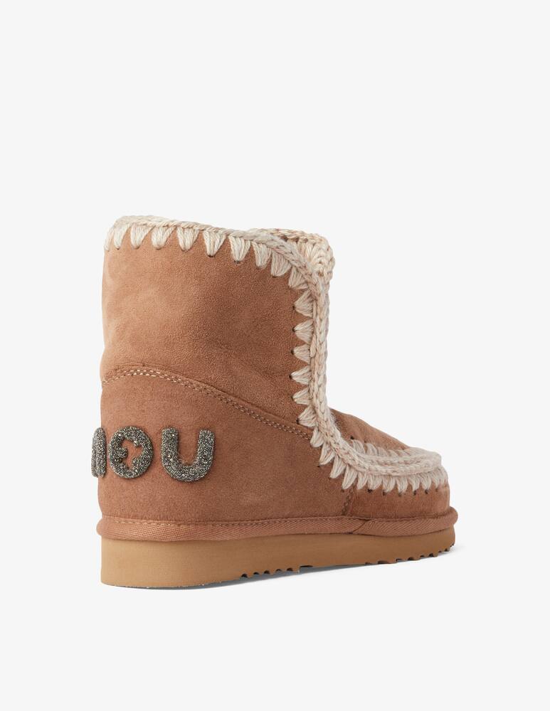rinascente Mou Eskimo18 suede boots logo glitter - Brown