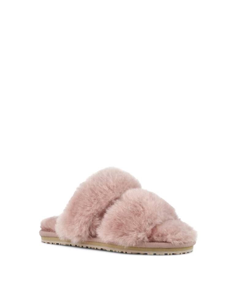 rinascente Mou 2-stripes sheepskin fur slippers - Pink