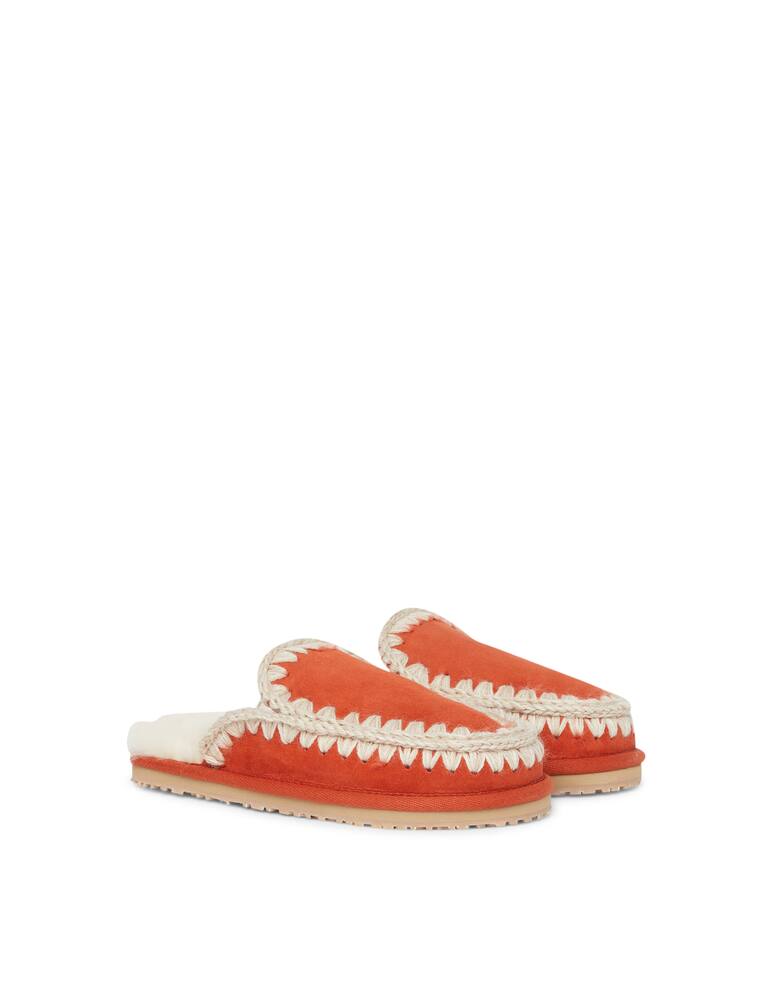 rinascente Mou Suede slippers full eskimo stitch - Orange
