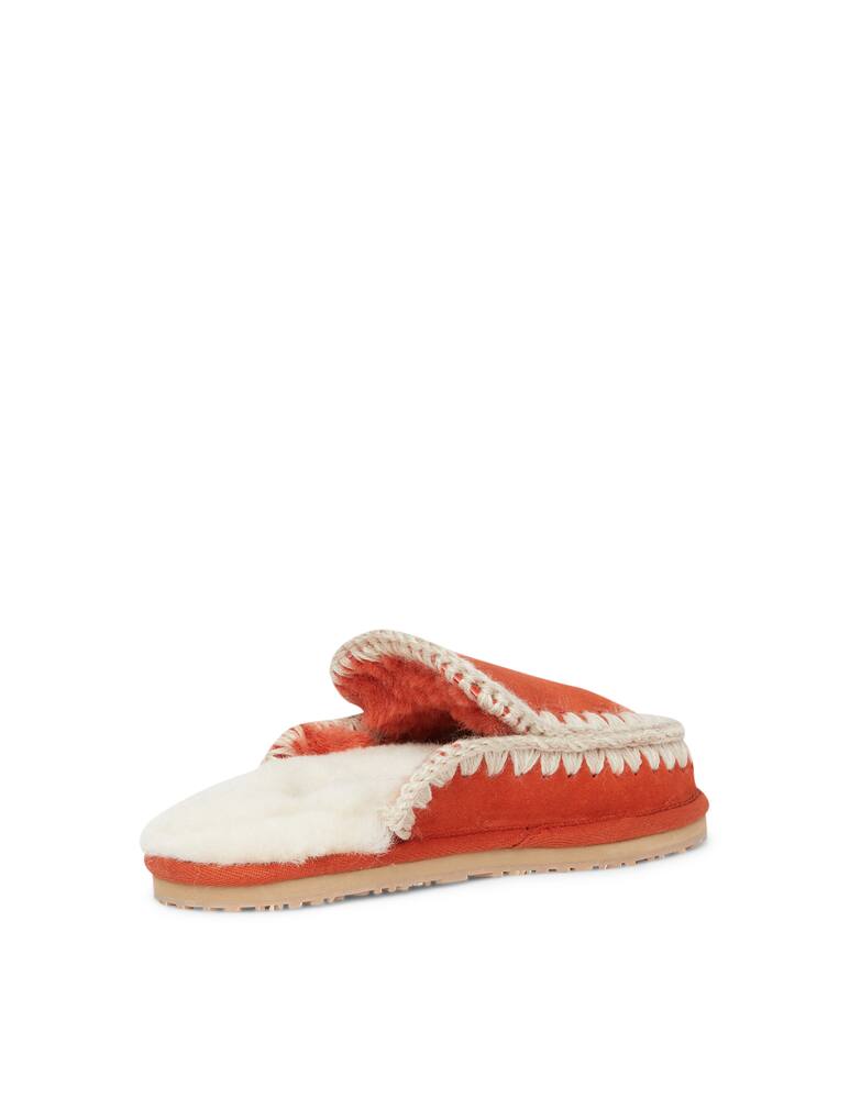rinascente Mou Suede slippers full eskimo stitch - Orange