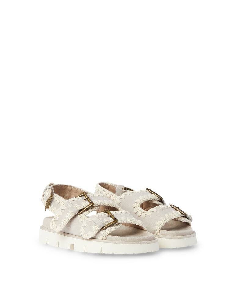 rinascente Mou Leather wedge sandals - grey