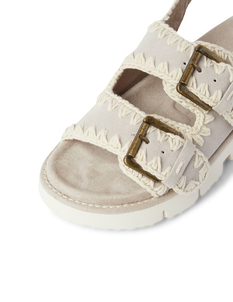 rinascente Mou Leather wedge sandals - grey