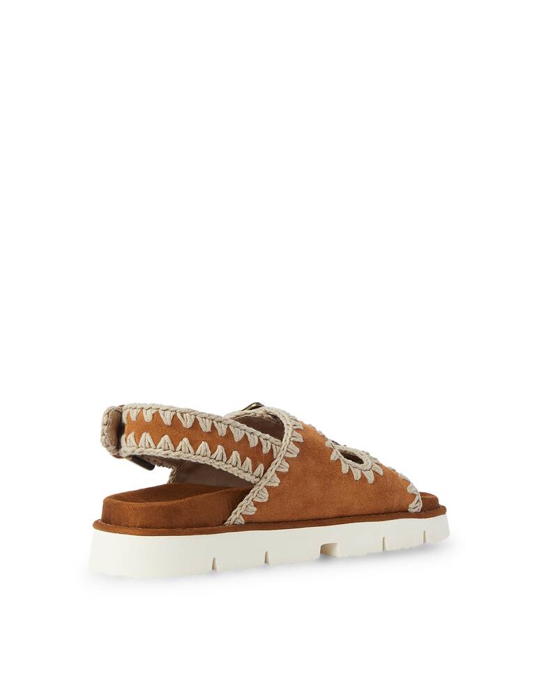 rinascente Mou Sandali in pelle con zeppa - marrone