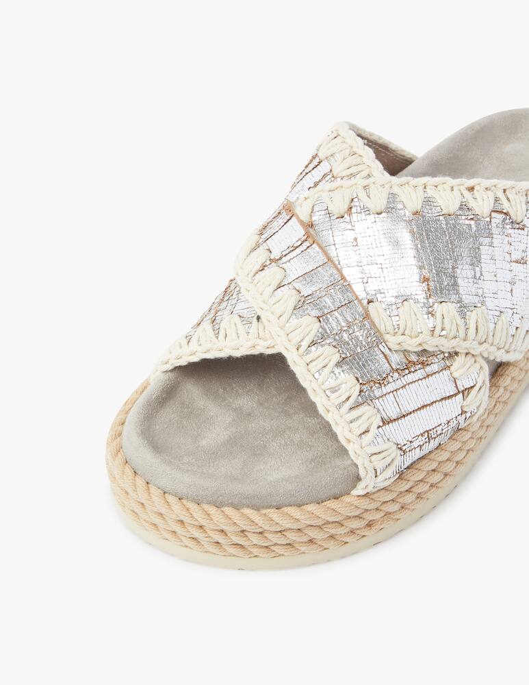 rinascente Mou Sandali in pelle con zeppa - argento