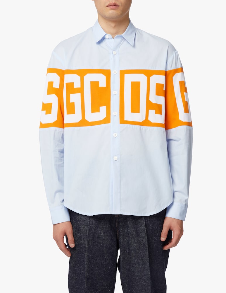 rinascente GCDS Band logo long sleeve shirt - light blue