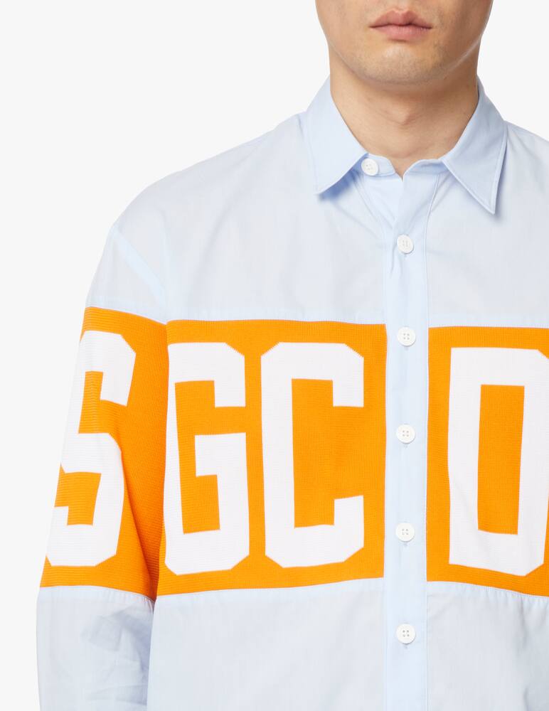 rinascente GCDS Band logo long sleeve shirt - light blue