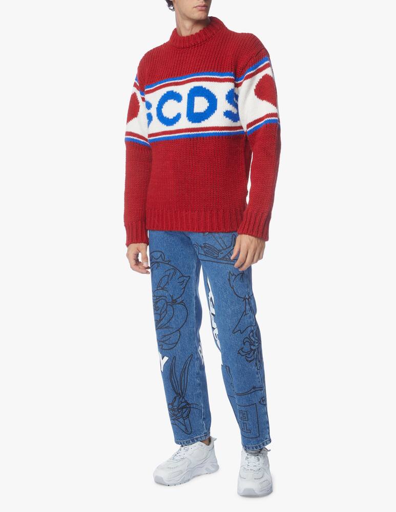 rinascente GCDS New tape logo roundneck sweater