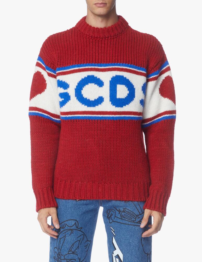 rinascente GCDS New tape logo roundneck sweater