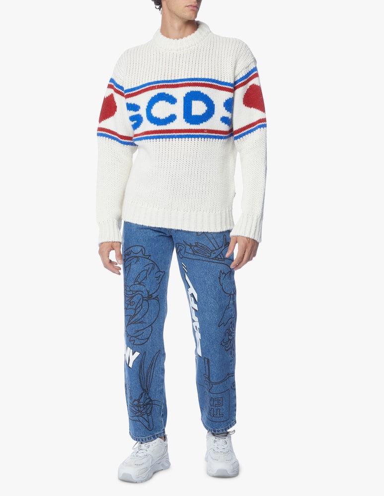 rinascente GCDS Maglione girocollo nuovo tape logo