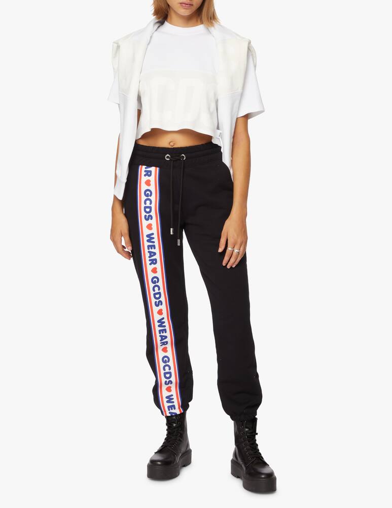 rinascente GCDS T-shirt crop in cotone con logo