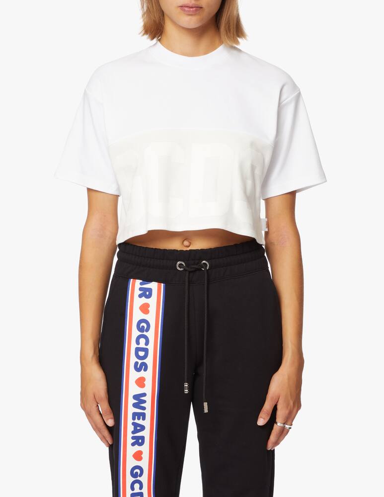 rinascente GCDS T-shirt crop in cotone con logo