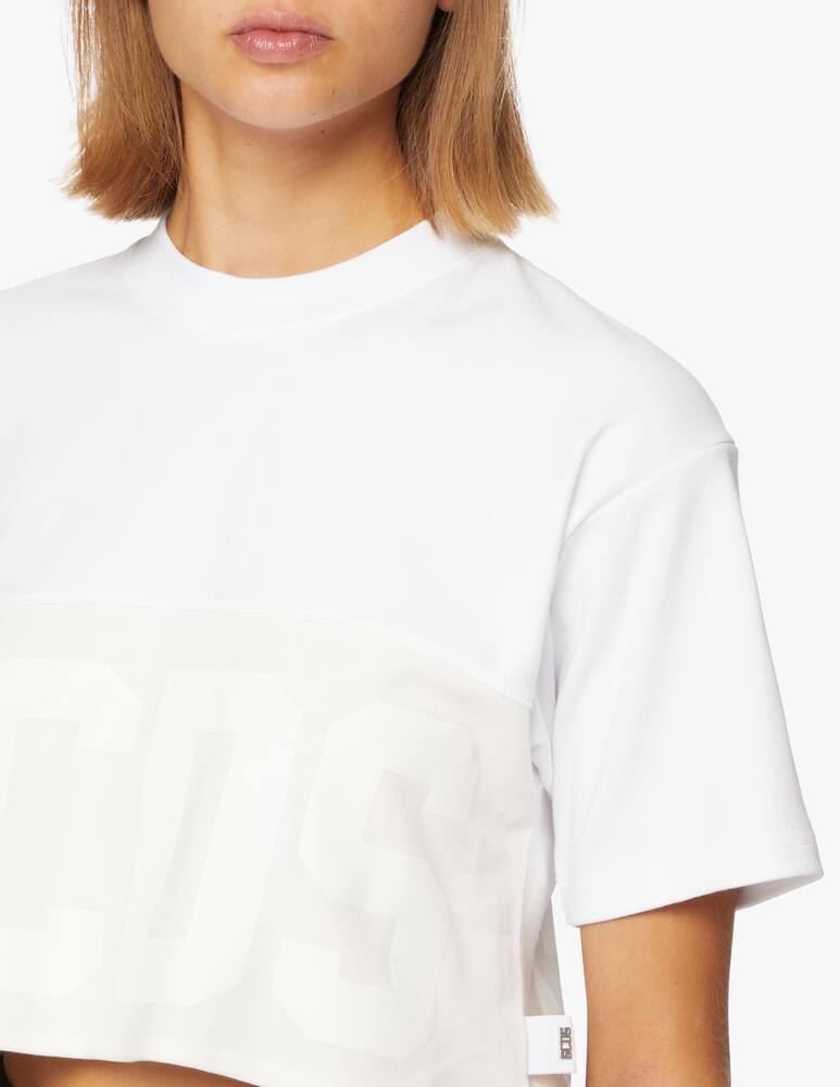 rinascente GCDS T-shirt crop in cotone con logo