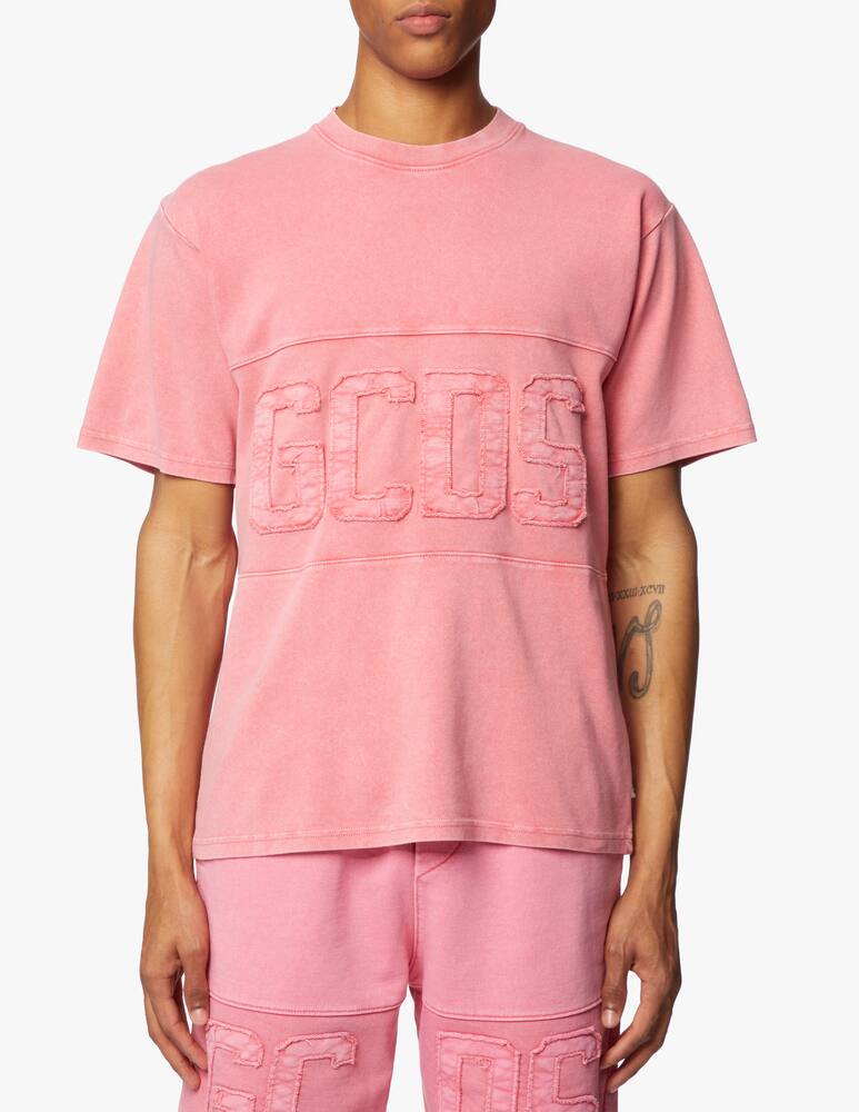 GCDS Overdyed t-shirt short sleeve - pink - picture 1 GCDS Overdyed t-shirt short sleeve - pink - picture 1