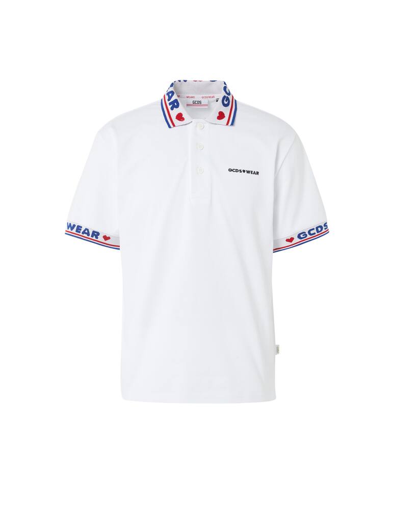 rinascente GCDS Cute tape polo short sleeve - white
