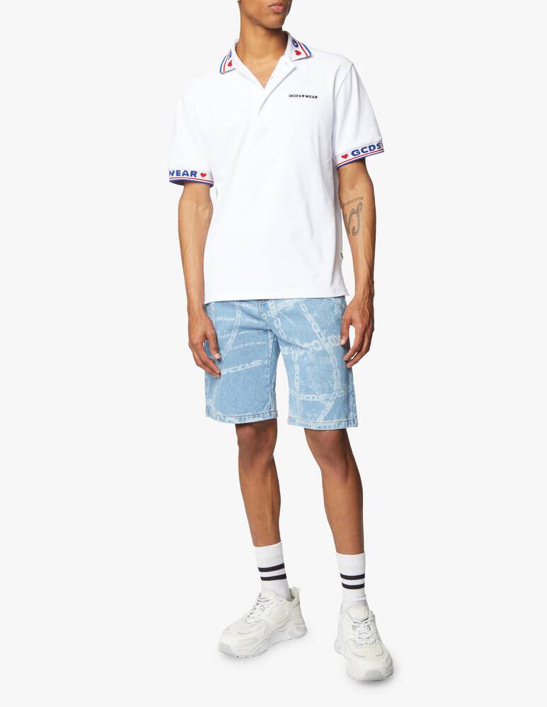 rinascente GCDS Cute tape polo short sleeve - white