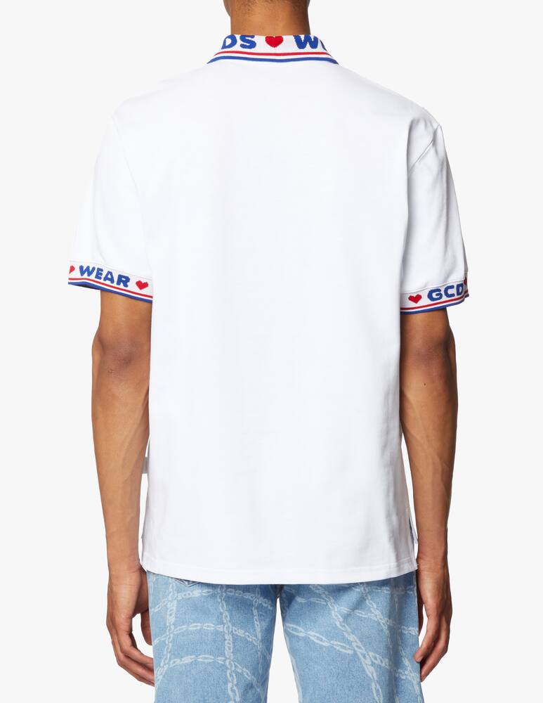 rinascente GCDS Cute tape polo short sleeve - white