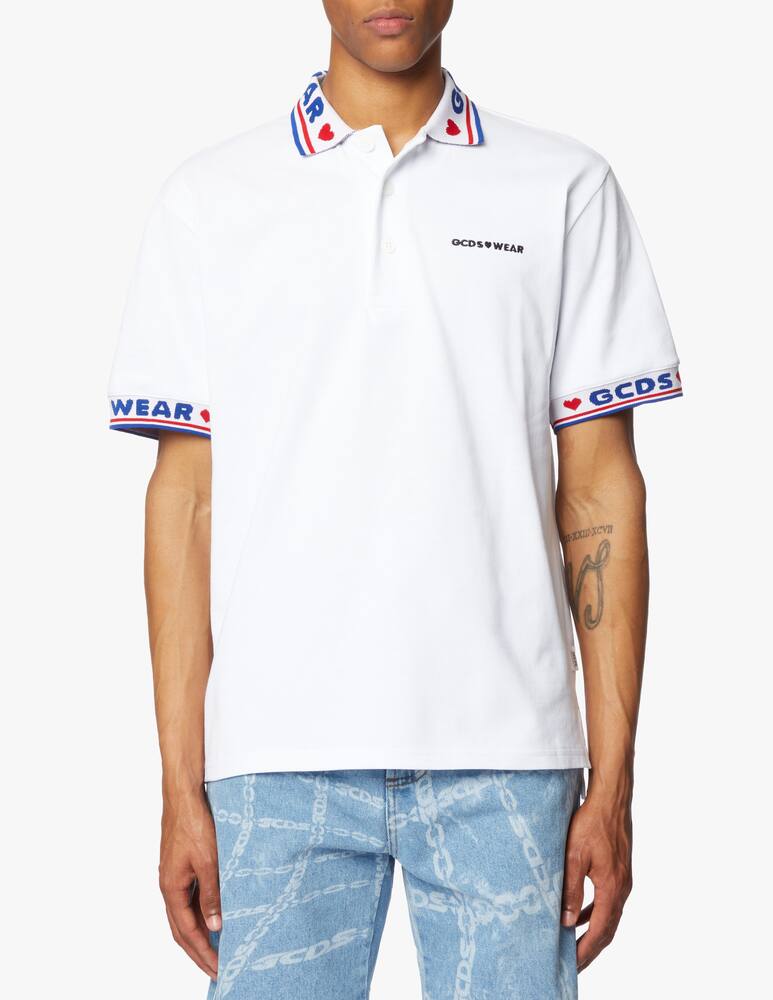 rinascente GCDS Cute tape polo short sleeve - white