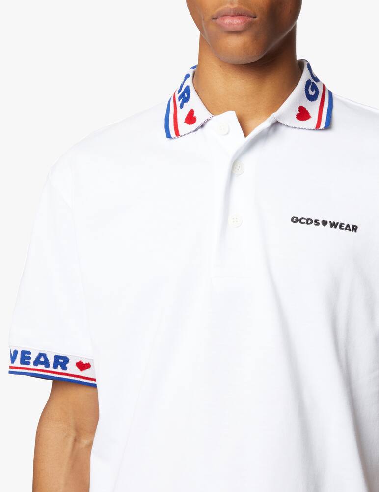 rinascente GCDS Cute tape polo short sleeve - white