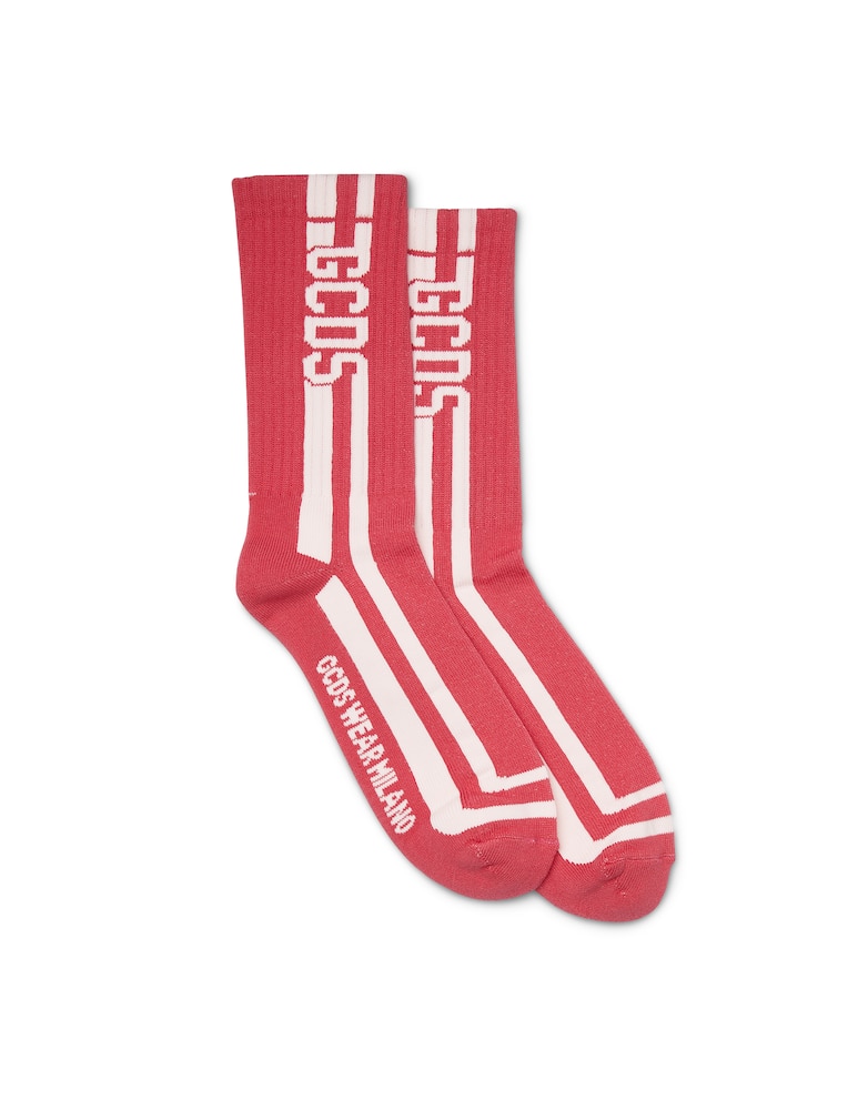 rinascente GCDS Overdyed round socks - red