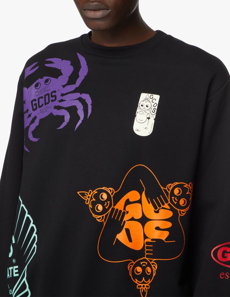 rinascente GCDS Maglietta regular shell in cotone - nero