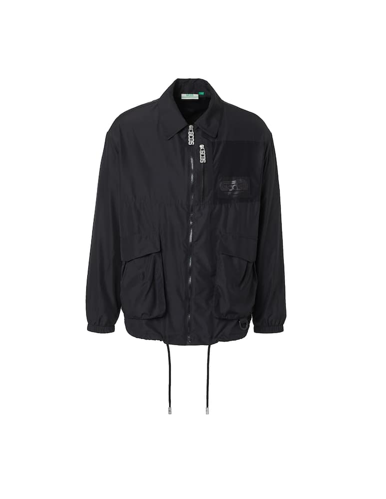 rinascente GCDS Eco logo nylon jacket - black