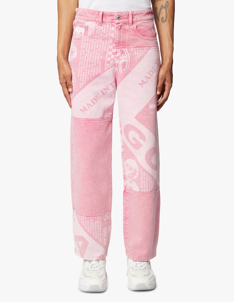 rinascente GCDS Pantaloni in denim overdyed - rosso