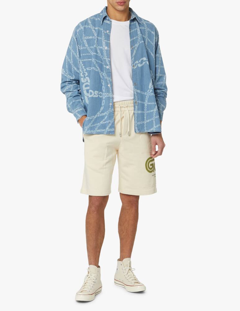 rinascente GCDS Blurred chain denim shirt - light blue