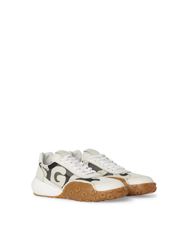 rinascente GCDS Andy logo puzzle waffle sneakers - white
