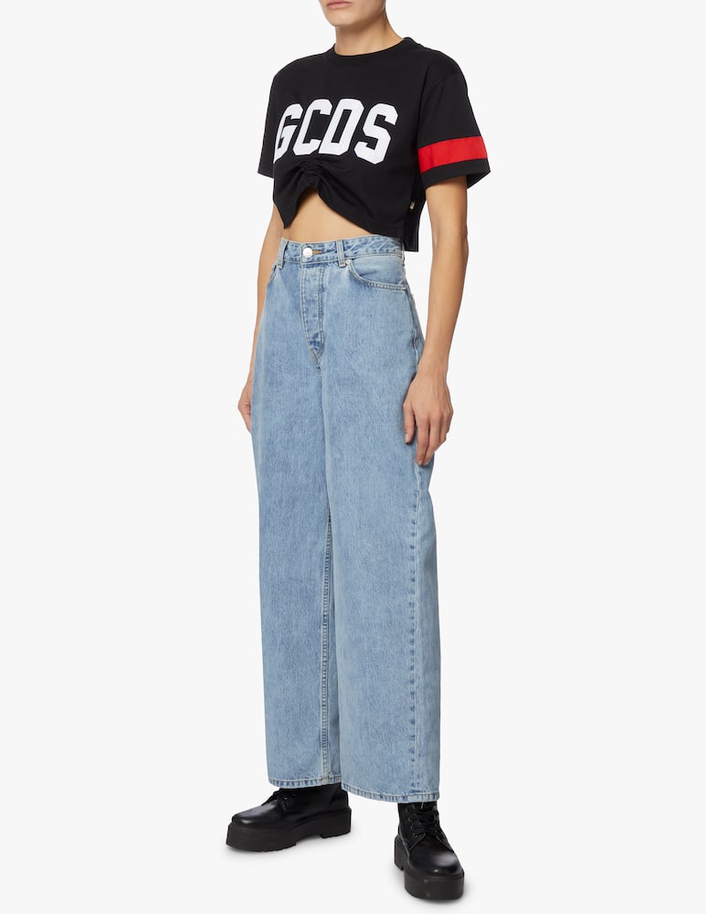 rinascente GCDS Top crop in cotone - nero