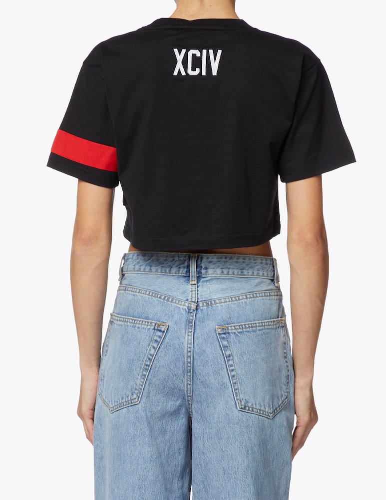 rinascente GCDS Top crop in cotone - nero