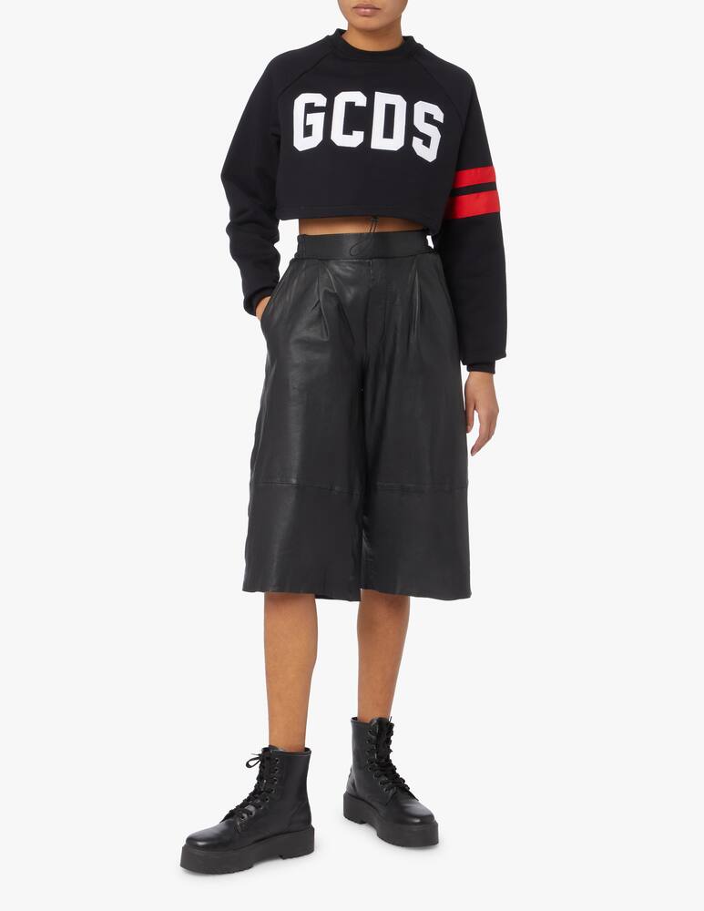 rinascente GCDS Cotton cropped sweatshirt - black