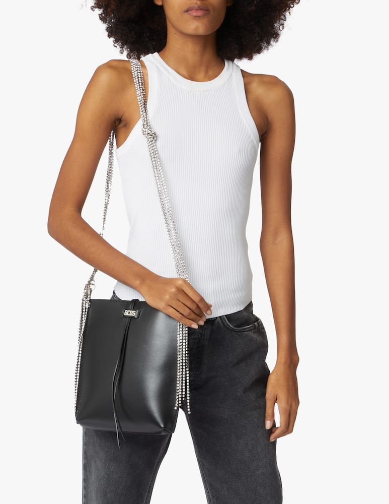 rinascente GCDS Borsa a tracolla con strass - nero