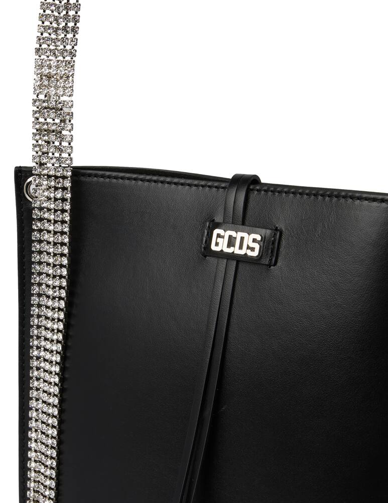 rinascente GCDS Borsa a tracolla con strass - nero