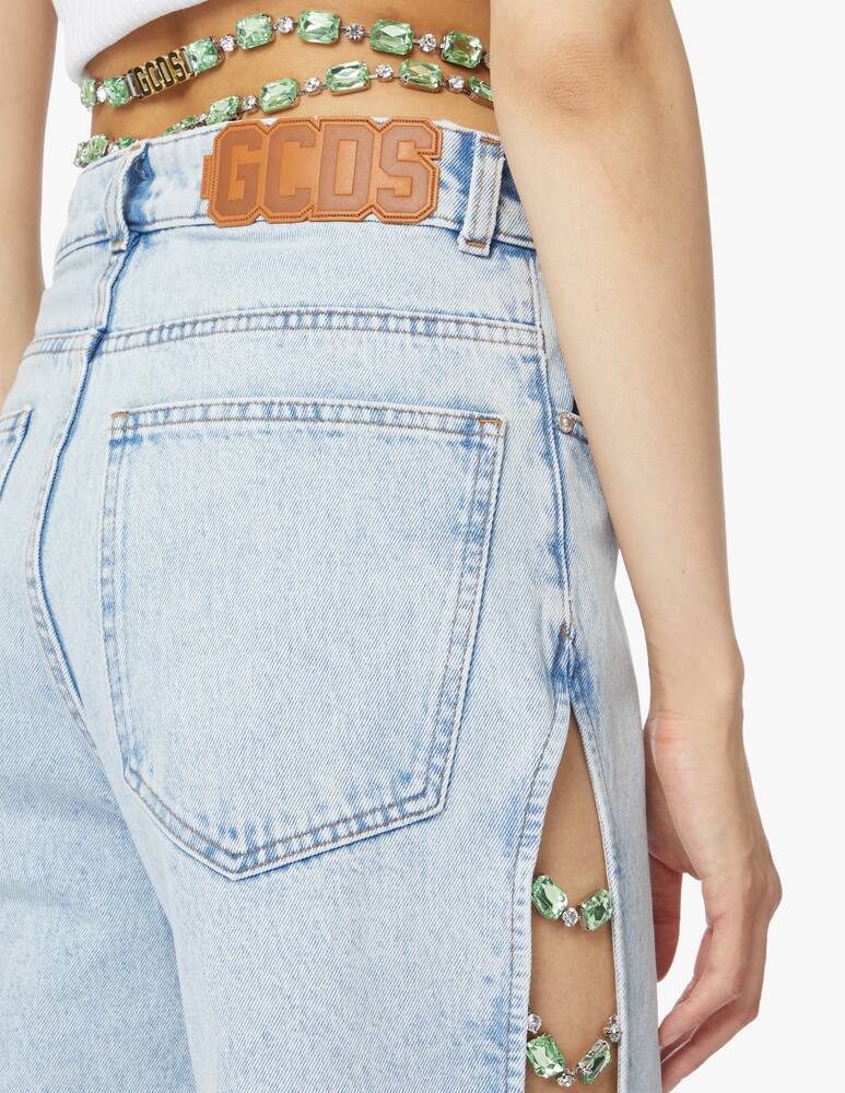 rinascente GCDS Crystal  high rise jeans - light blue