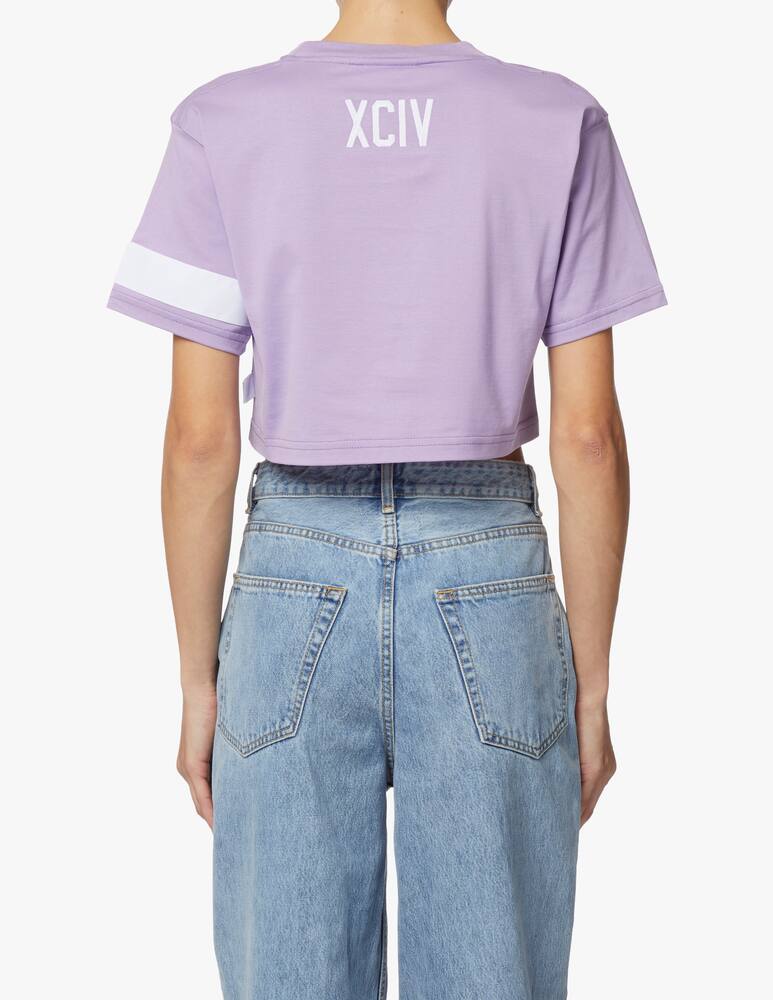rinascente GCDS Cotton cropped top - lilac