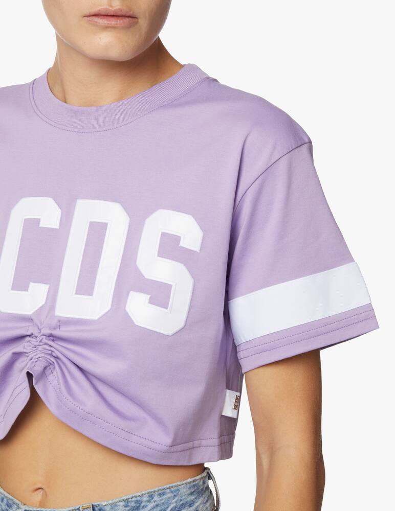 rinascente GCDS Cotton cropped top - lilac